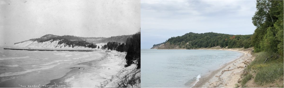 重复拍摄密歇根沙丘景观随时间变化的照片。